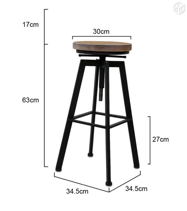 Tabouret industriel vintage metal