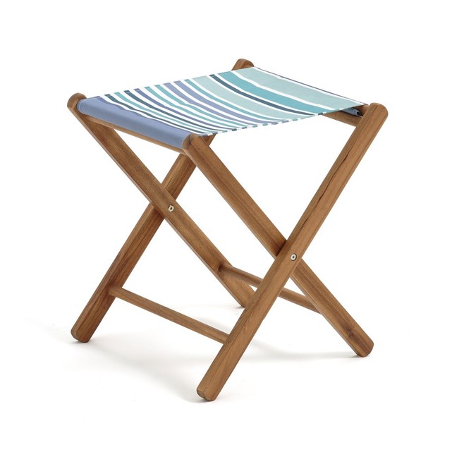 Tabouret pliant bois et toile