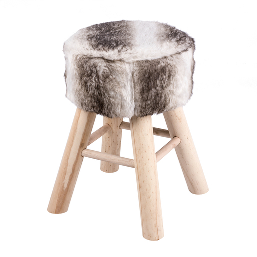 Tabouret fourrure veritable