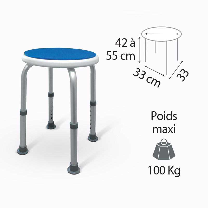 Tabouret de douche rond