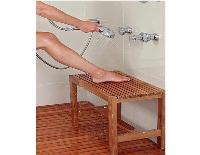 Tabouret de douche teck