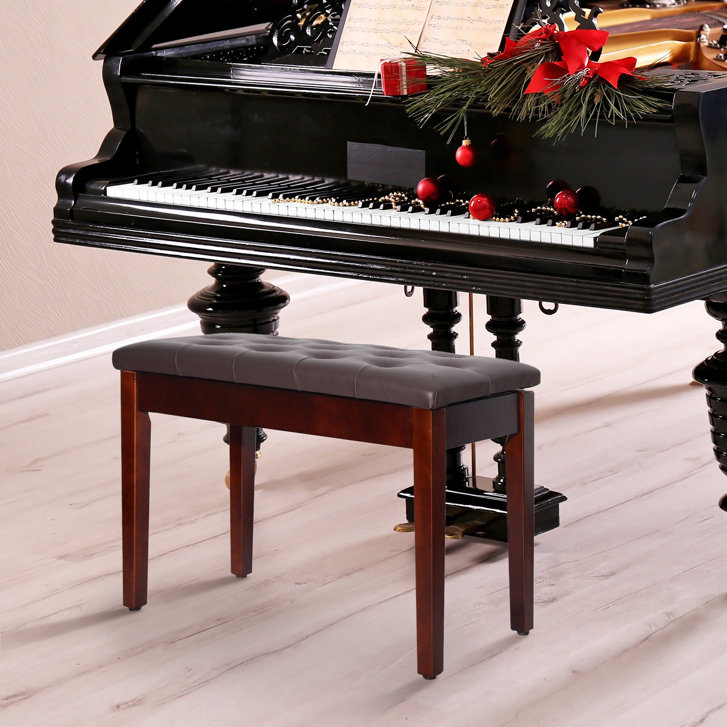 Banquette piano marron