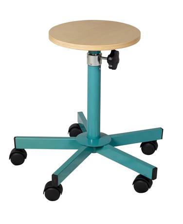 Tabouret a roulette bleu