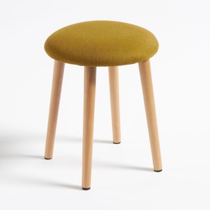 Tabouret bas bois et paille