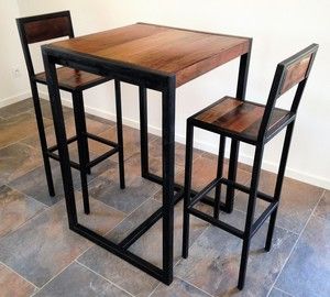 Tabouret acier avec dossier