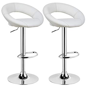 Tabouret de bar reglable blanc