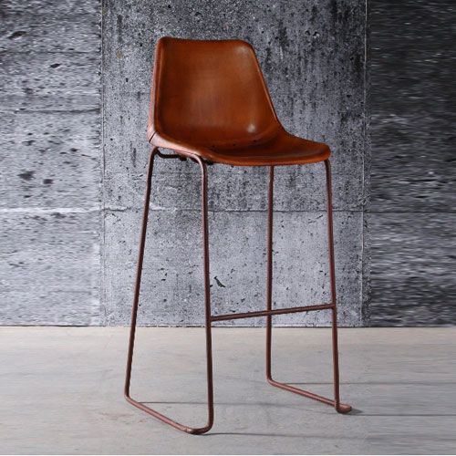 Tabouret bar acier cuir