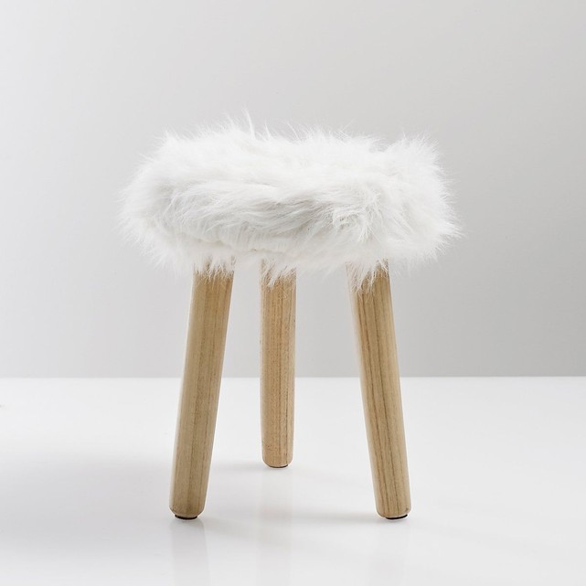 Tabouret imitation fourrure