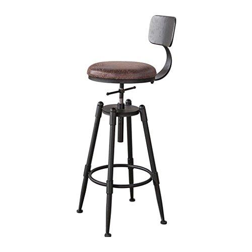Tabouret de bar avec dossier en cuir