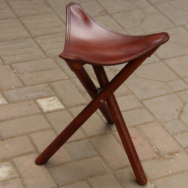 Tabouret pliable cuir
