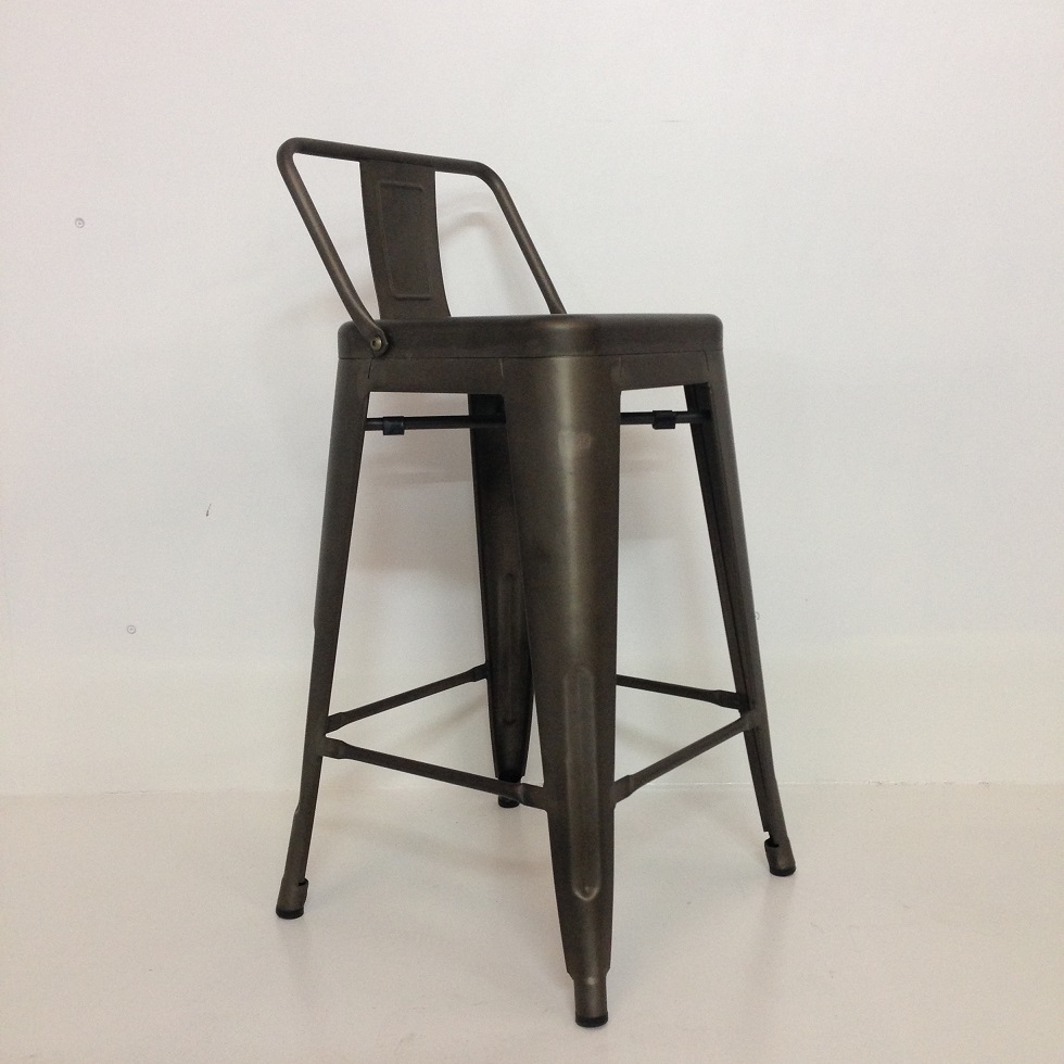Tabouret acier avec dossier