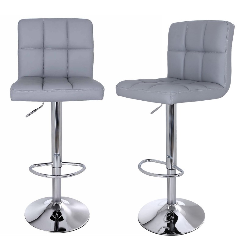 Tabouret de bar avec dossier gris