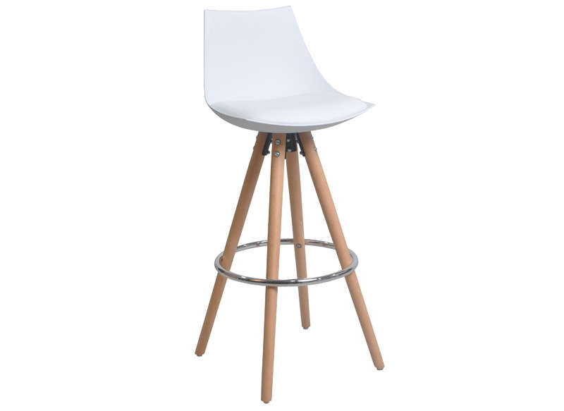 Chaise de bar bois et blanc