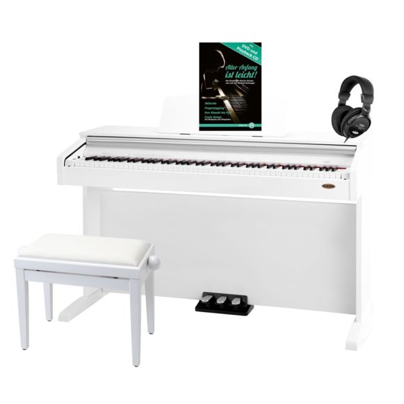 Banquette piano blanc laqué
