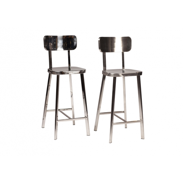 Tabouret de cuisine acier brossé