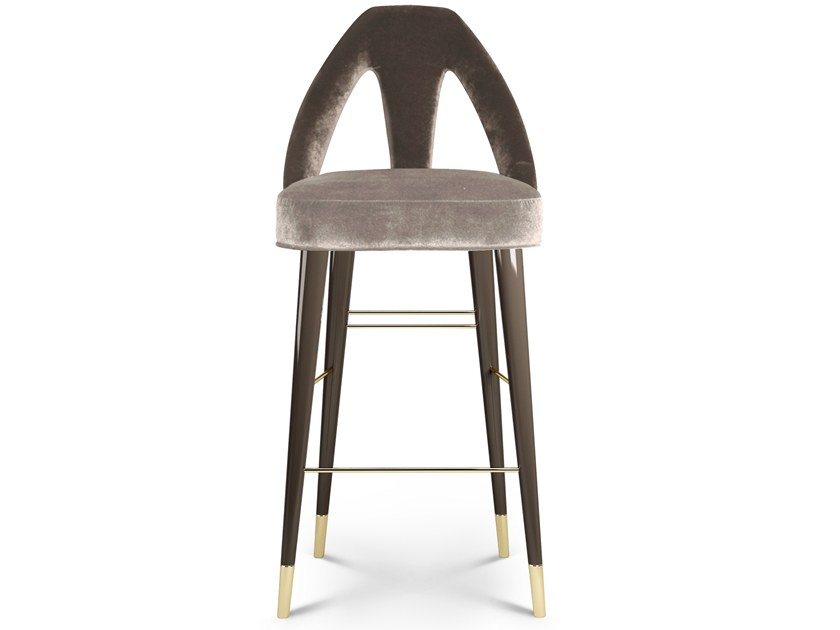 Tabouret avec dossier velours