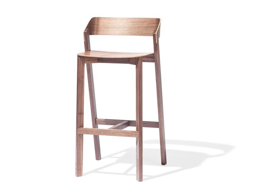 Tabouret haut bois avec dossier