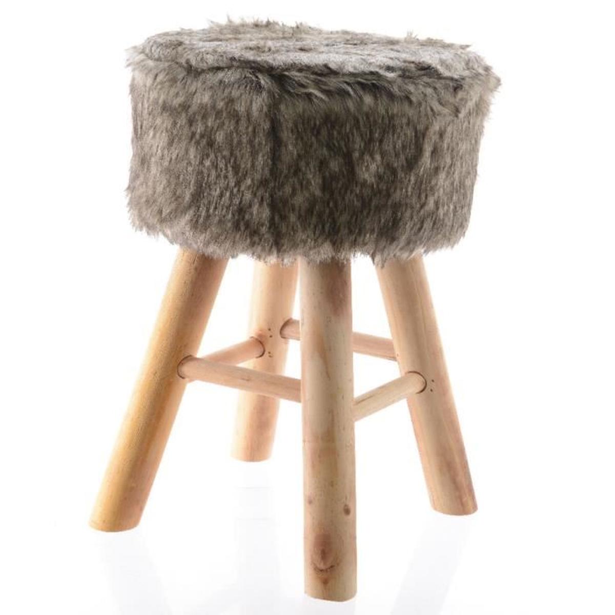 Tabouret avec fourrure casa