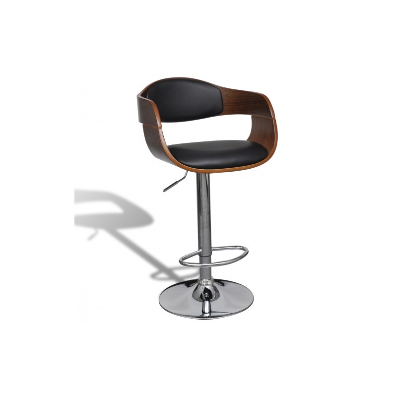 Tabouret de bar design en bois et simili cuir