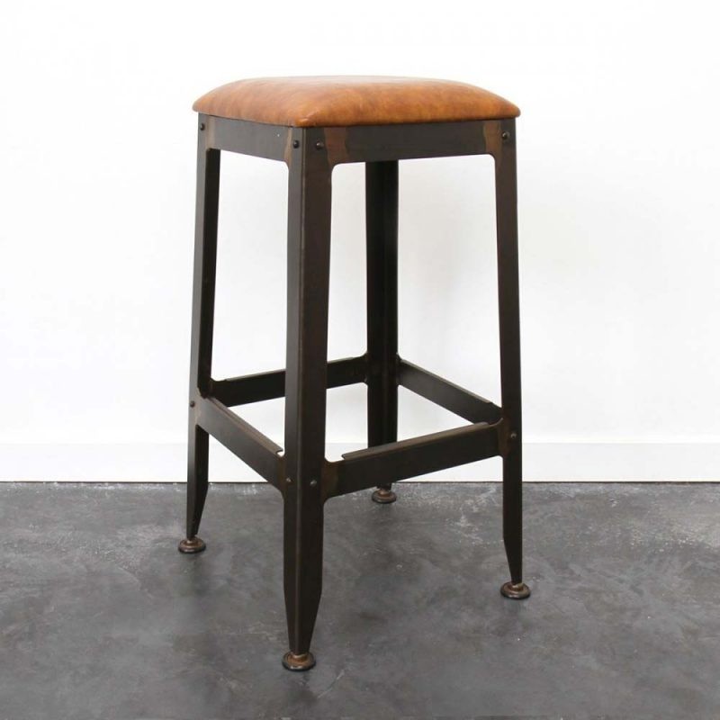 Tabouret de bar industriel cuir