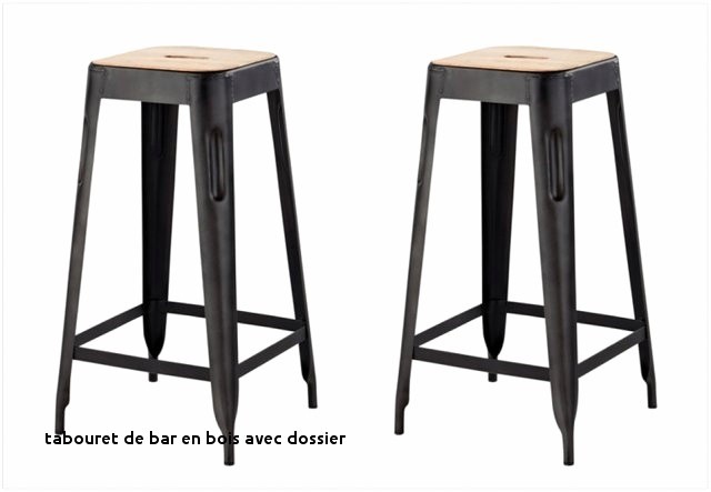 Tabouret tolix assise en bois
