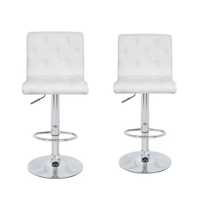 Tabouret de bar simili blanc