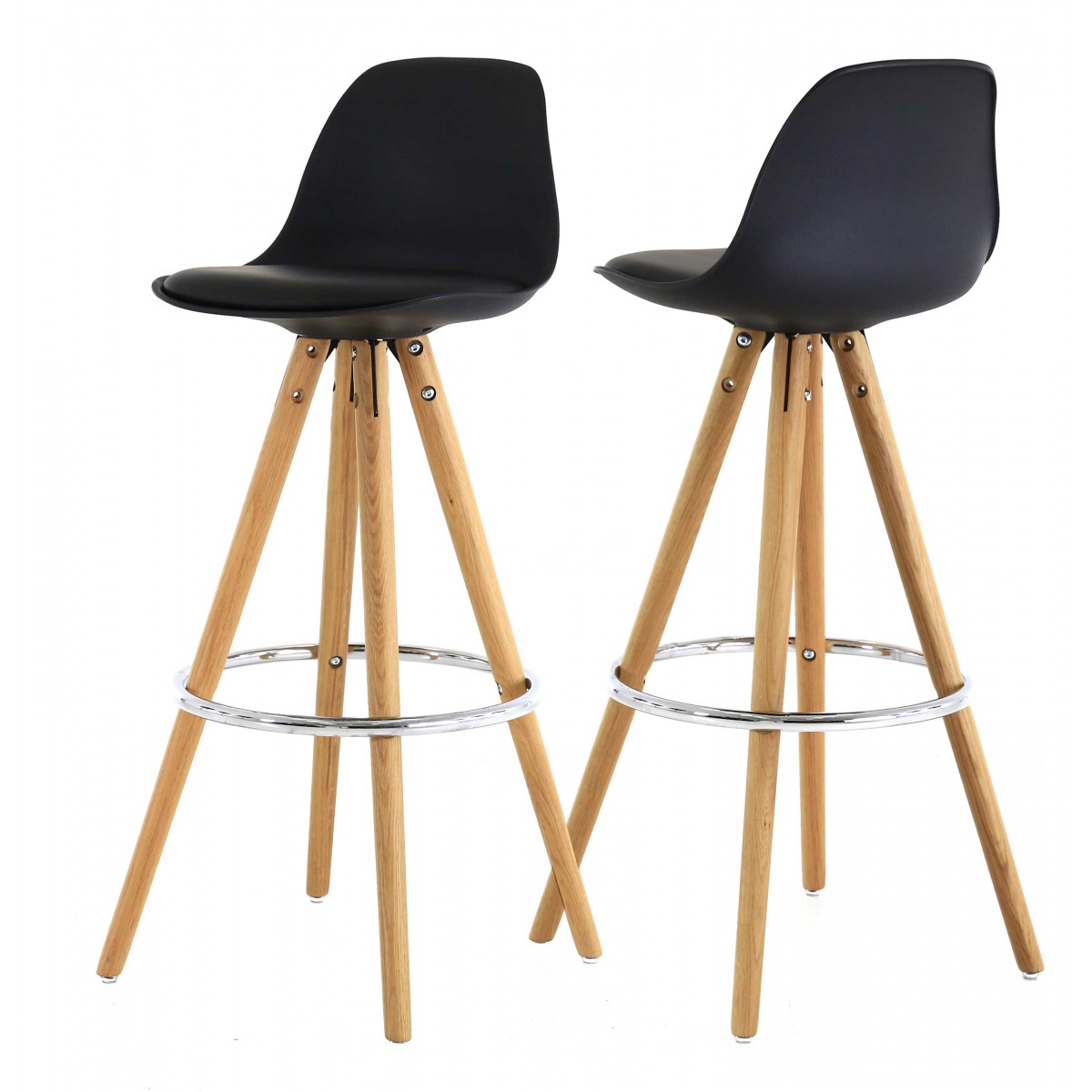 Chaise de bar noir et bois