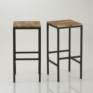 Tabouret de bar bois et acier