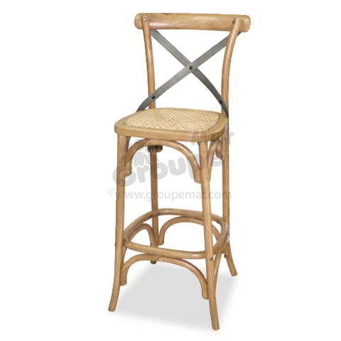 Tabouret de bar en bois avec dossier