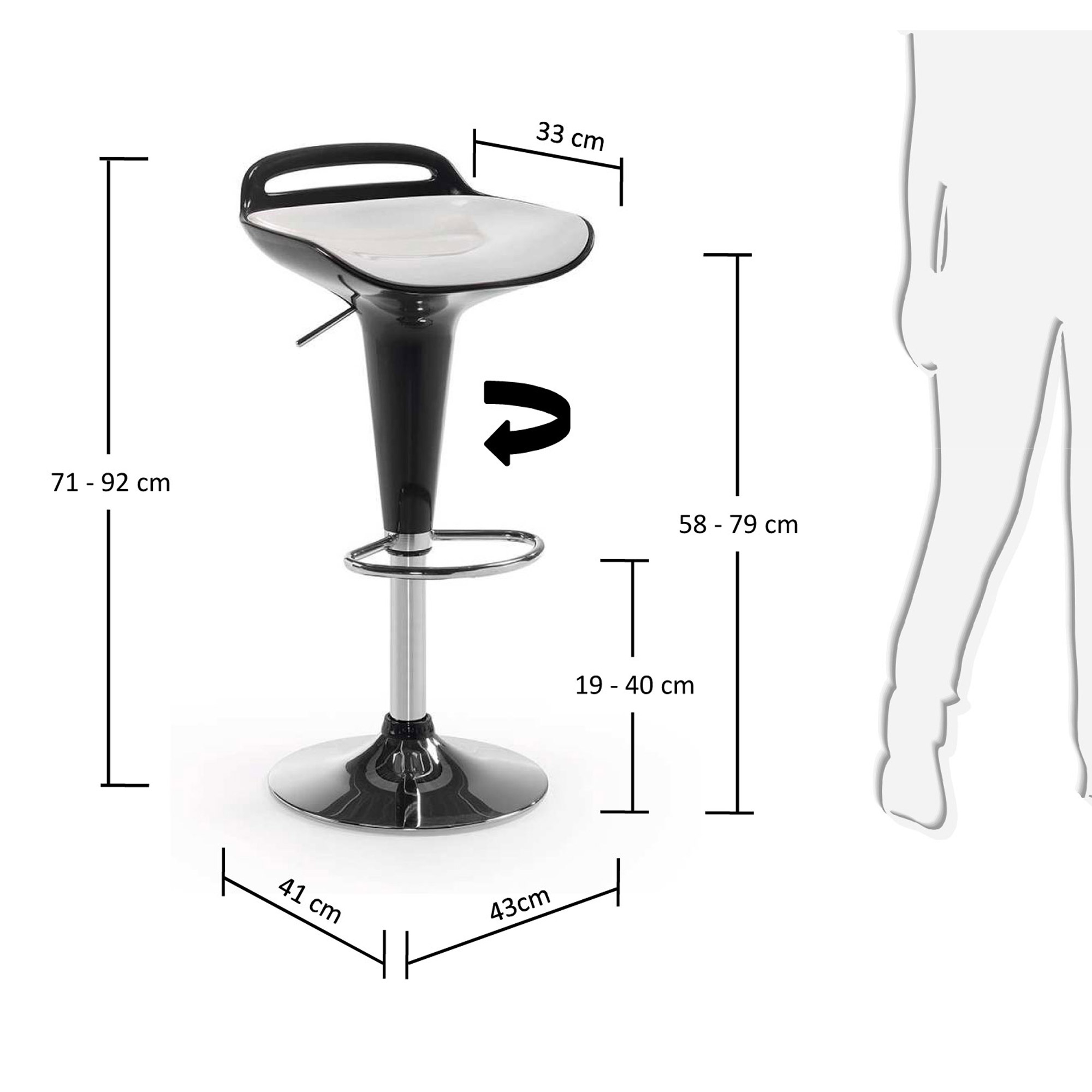 Tabouret de bar jackson noir
