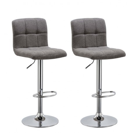 Tabouret avec dossier gris