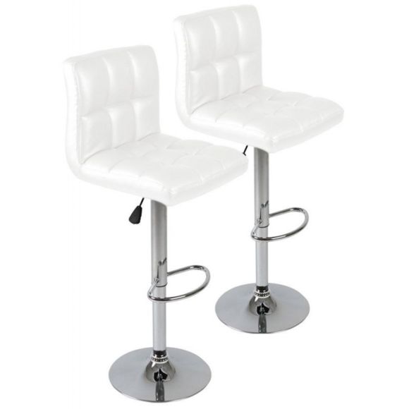 Lot de 2 tabouret de bar blanc pas cher