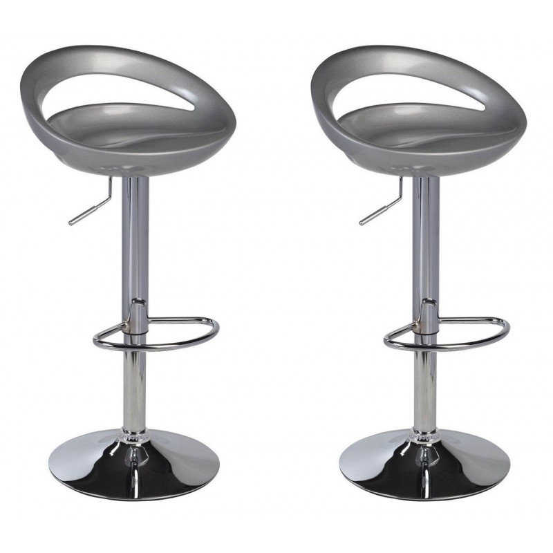 Lot de 2 tabouret de bar gris