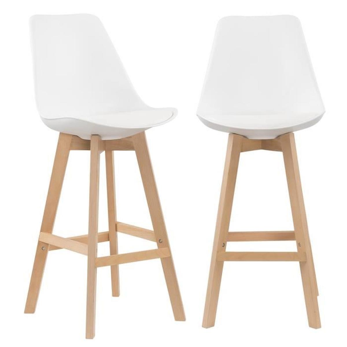 Tabouret bar blanc et bois
