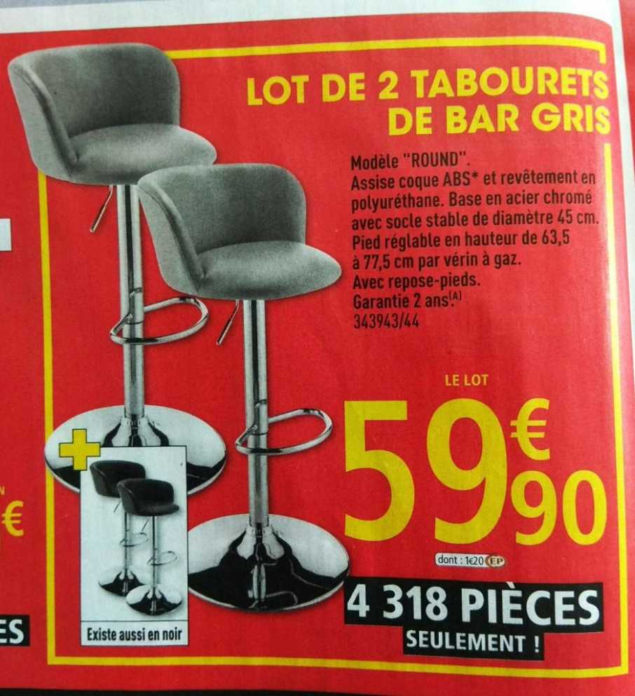 Lot de 2 tabouret de bar brico depot