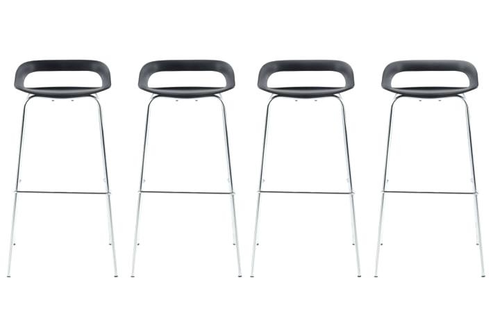 Lot de 4 tabouret de bar noir pas cher