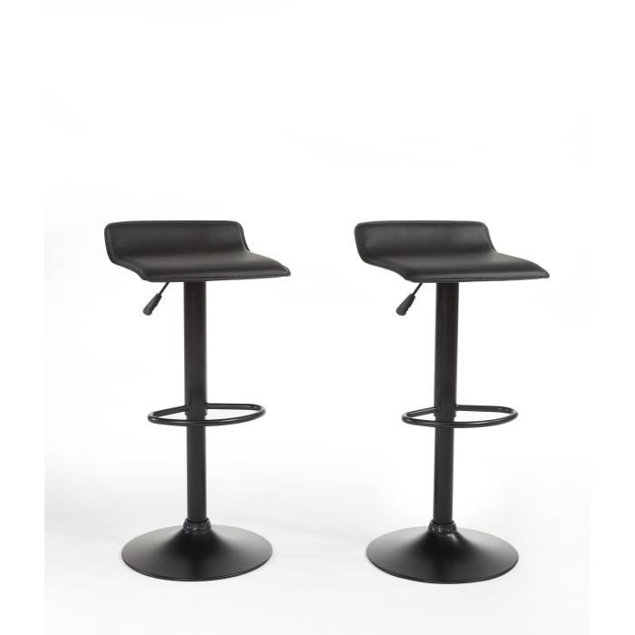 Lot 2 tabourets de bar joker noirs & blancs