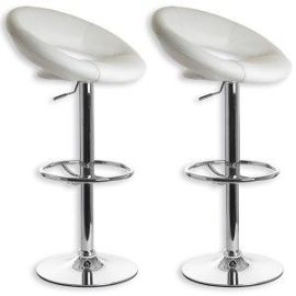 Tabouret de bar en simili cuir blanc