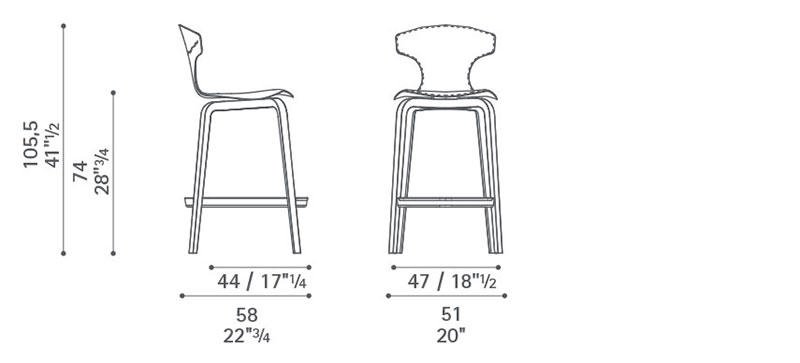 Tabouret de bar dwg