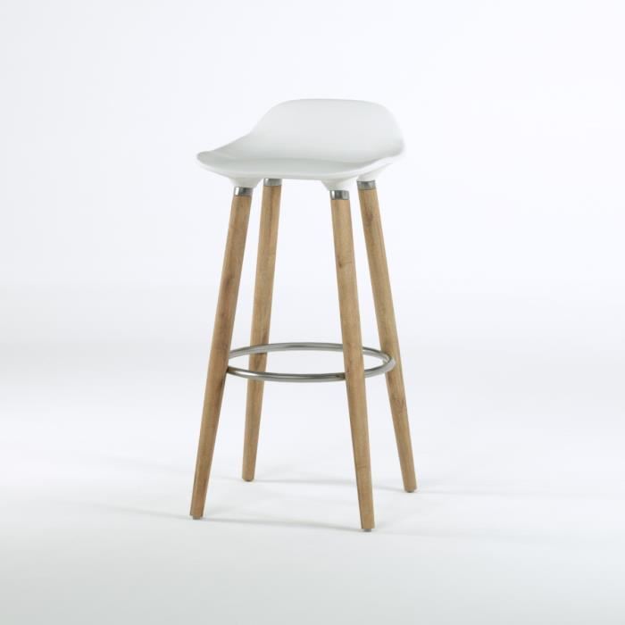 Chaise bar blanc bois