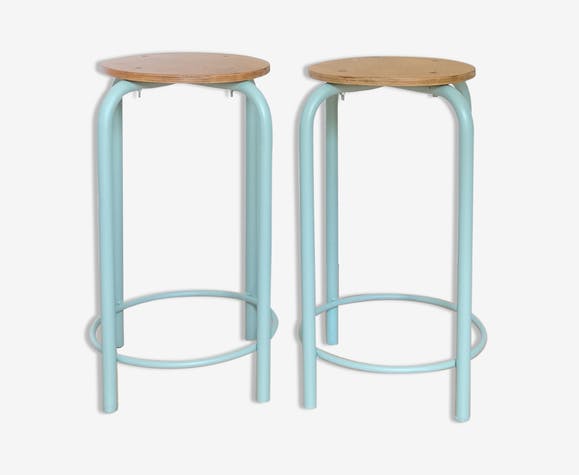 Tabouret vert d'eau