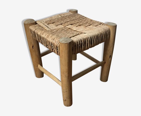 Petit tabouret bas bois