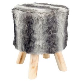 Tabouret fourrure scandinave
