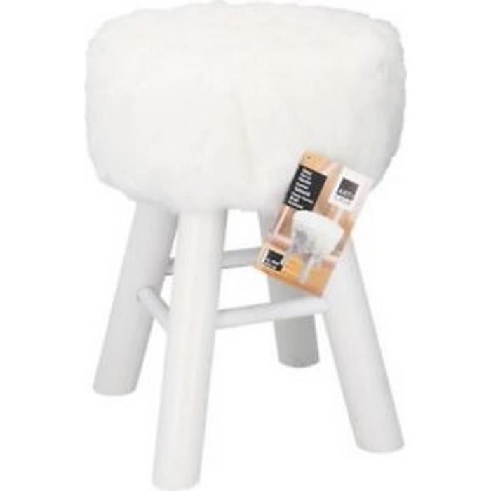 Tabouret pouf rond fourrure
