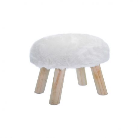 Tabouret pouf rond fourrure