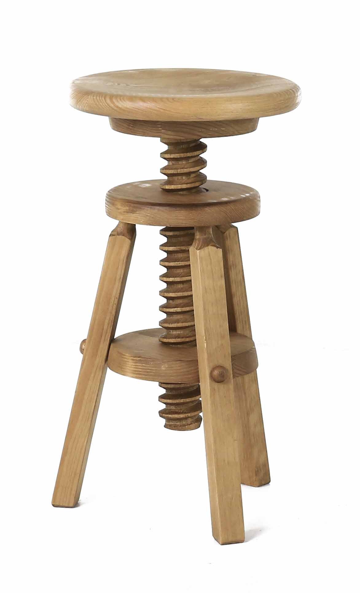 Tabouret a vis en bois massif