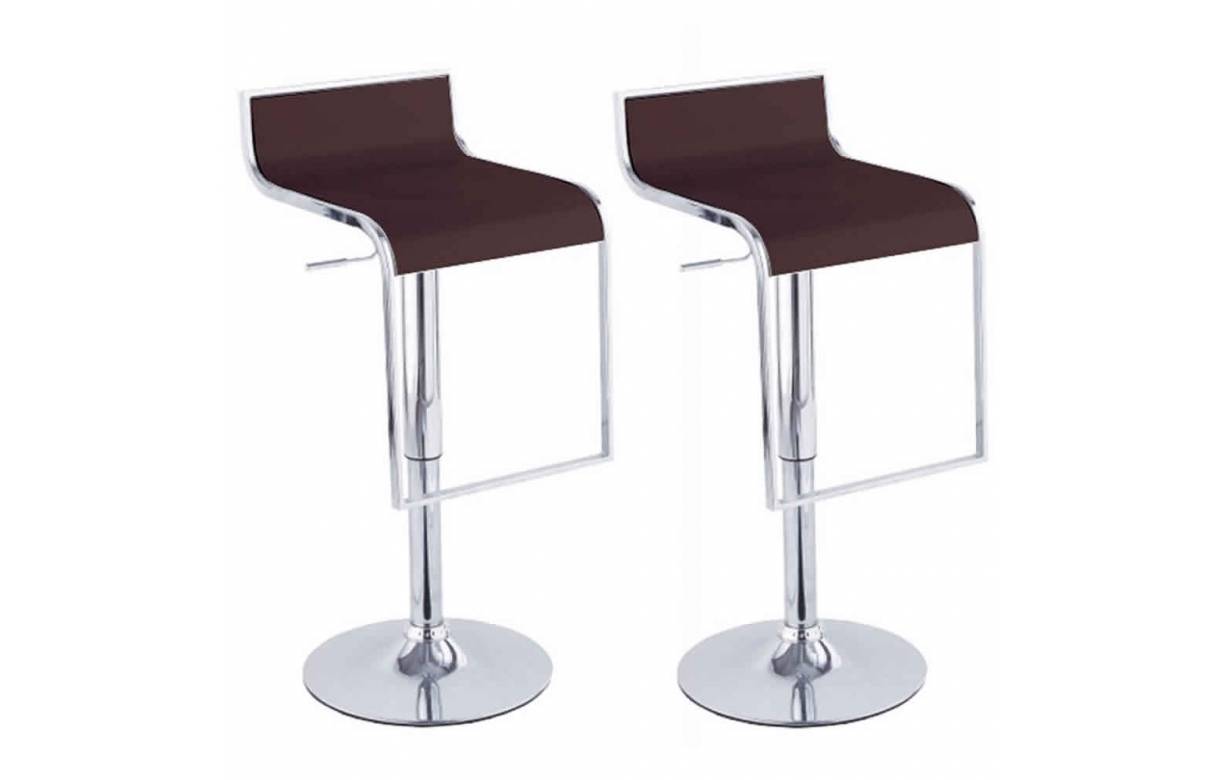 Tabouret de bar noir design chrome