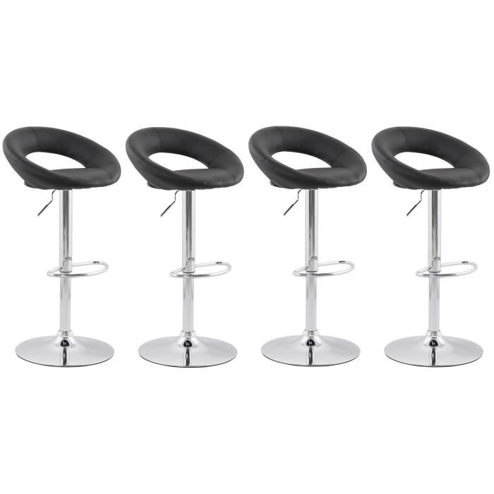 Lot de 4 tabouret de bar noir