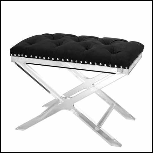 Tabouret velours noir