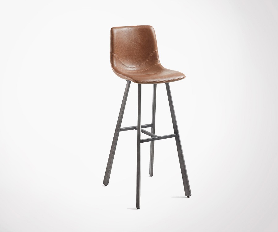 Tabouret de bar industriel marron